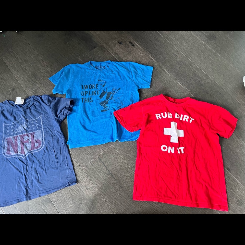 3 T-Shirts- Youth Med and Youth Large/ Baseballism and NDL short sleeve shirts